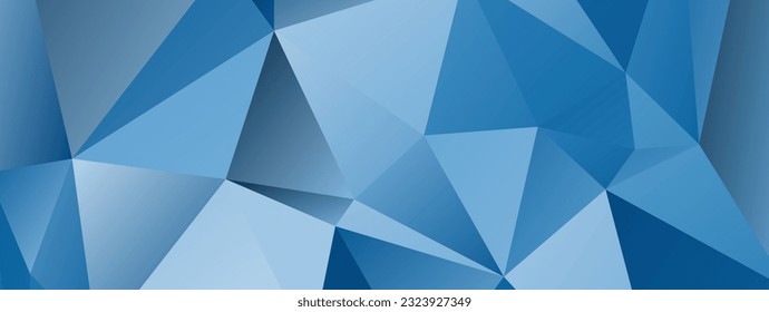 Resumen del fondo geométrico del triángulo azul, Ilustración vectorial.
Mosaico de formas simples en degradado blanco azul.