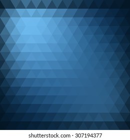 Abstract blue triangle geometric background. Vector illustration