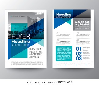 Abstract Blue Triangle geometric background for Poster Brochure Flyer design Layout vector template in A4 size