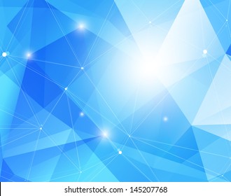 Abstract Blue Triangle Geometrical Background, Vector Illustration EPS10, Contains Transparent Objects