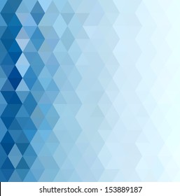 Abstract Blue Triangle Geometrical Background. Pattern of Geometric Shapes. Colorful Mosaic Banner. Vector Illustration