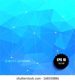 Abstract Blue Triangle Geometrical Background, Vector Illustration EPS10, Contains Transparent Objects