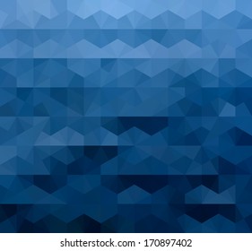 Abstract Blue Triangle Geometrical Background, Vector Illustration