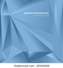 Abstract blue triangle geometrical background for design. Vector illustration.