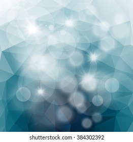 Abstract Blue Triangle Geometrical Background, Vector Illustration