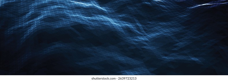 Abstract Blue Triangle Grid Background. Vector Illustration.