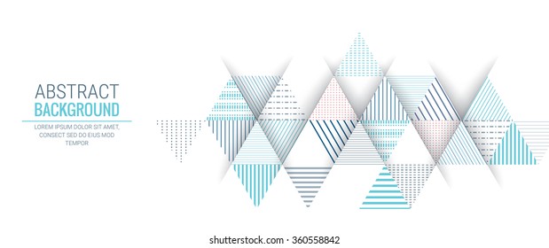 abstract blue triangle line stripe pattern vector background