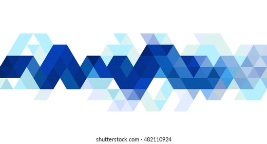 Abstract blue triangle modern strip template for business or technology presentation, vector illustration