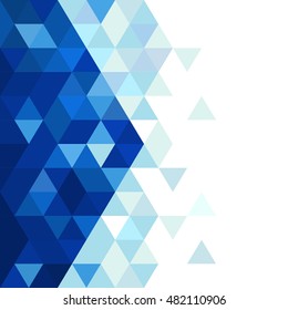 Abstract blue triangle modern template for business or technology presentation and space for text, vector illustration