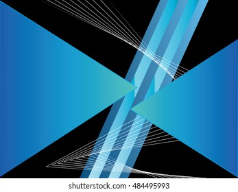 abstract blue triangle on black background