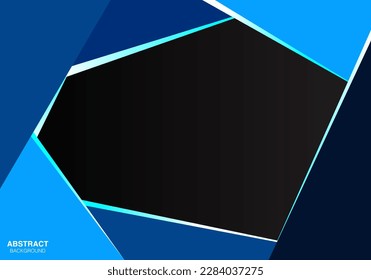 Triángulo azul abstracto sobre el diseño de solapamiento metálico gris diseño moderno de fondo futurista ilustración vectorial