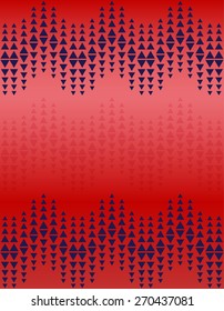 Abstract blue triangle pattern design on red background