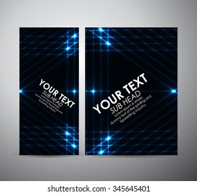 Abstract blue triangle shining pattern. Brochure business design template or roll up. Vector illustration