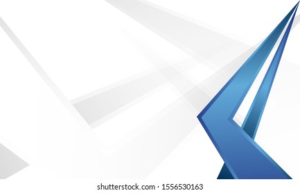 Abstract blue triangle with white background