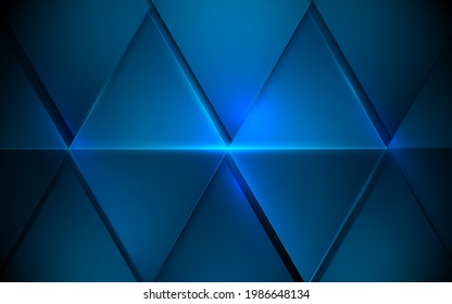 Abstract blue triangles futuristic technology digital hi-tech concept background. Vector illustration