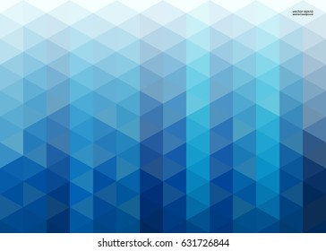 Abstract blue triangles mosaic background. Design with place for text. A4 format.