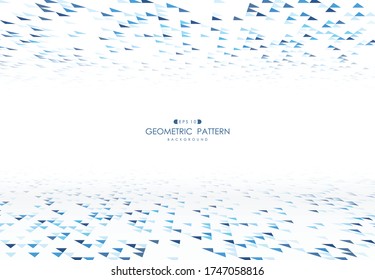 Abstract blue triangles pattern design of poster technology background. Decorate for ad, poster, artwork, template design, print. illustration vector eps10