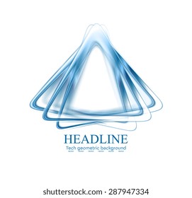 Abstract blue triangles shapes corporate logo. Vector design background