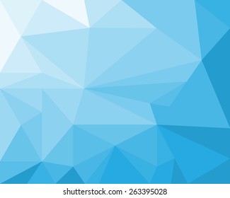 Abstract blue triangles in varying shapes and sizes