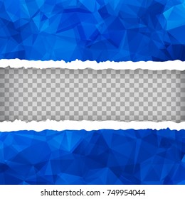 Abstract Blue Triangular Polygonal vector torn paper