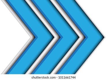 Abstract blue triple arrow speed on white design modern futuristic background vector illustration.