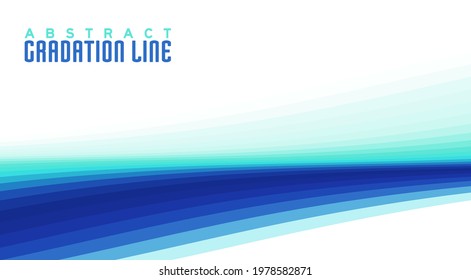 Abstract blue and turquoise gradation line with perspective. Simple futuristic vector graphics