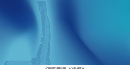 Fondo degradado azul y turquesa Abstractas con una línea curva suave.