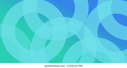 Fondo Abstractas de círculos superpuestos azul y turquesa con Formas de gradiente suave, diseño geométrico moderno para presentación comercial, Anuncio de Sitio web, marca de Tecnología y fondo digital creativo