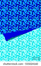 Abstract Blue and Turquoise Pattern with Quadrangles. Polygonal Structural Texture. Vector Illustration