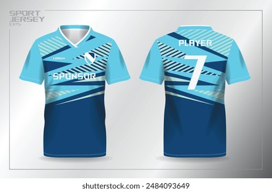 abstract blue turquoise sport jersey for football and soccer shirt template