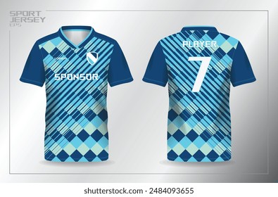 abstract blue turquoise sport jersey for football and soccer shirt template