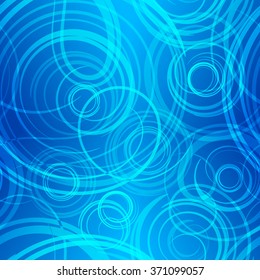 Abstract blue twisted shapes vector seamless pattern.