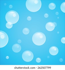 Abstract Blue Underwater background with bubbles, Vector Illustration