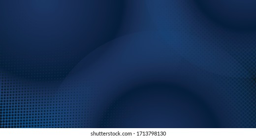 Abstract blue vector background with 3d gradient circle. Modern dark blue layout design tech innovation concept background.  Suit for business, corporate, institution, festive, seminar, and talks