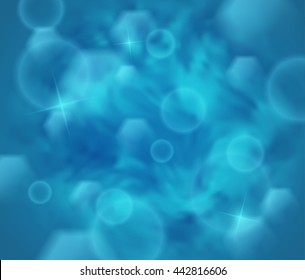 Abstract blue vector background with blurry texture and bokeh