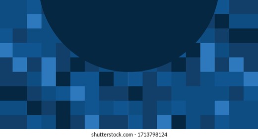 Abstract blue vector background with box square gradation. Modern dark blue layout design tech innovation concept background.  Suit for business, corporate, institution, festive, seminar, and talks