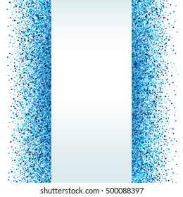 Abstract Blue Vector Background. Bright Navy Indigo Cyan Glitter Confetti. Cold Frost Winter Snow Dot Spot