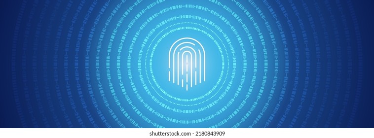 Resumen de fondo vectorial azul y huella dactilar. Concepto de fondo de seguridad. vector.