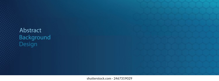 Abstract blue vector background with hexagonal pattern.