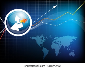 abstract blue vector background with map. Eps10