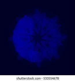 Abstract blue vector background with shape of dots.