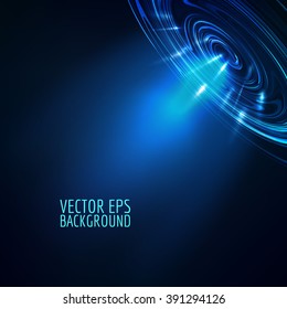 Abstract blue vector background. Blue shine light glow.