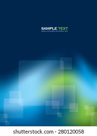 Abstract Blue Vector Background With Transparent Squares.