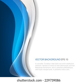 Abstract blue vector background with wave 