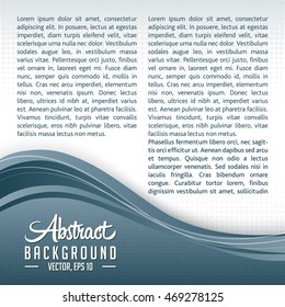 Abstract blue vector background with wave and halftone design. Vector and illustration. 