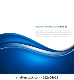 Abstract blue vector background with wave/design with place for your content or creative editing/vector illustration