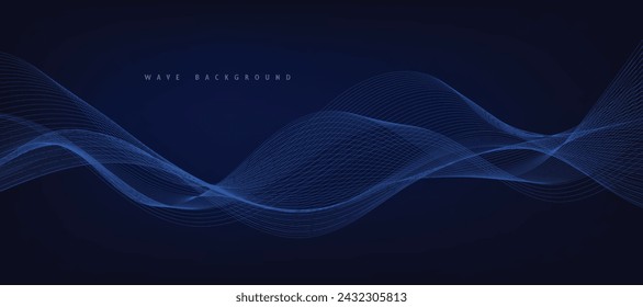 Fondo abstracto del vector azul con líneas onduladas azules.	