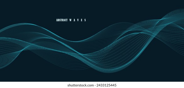 Abstrakter blauer Vektorhintergrund mit blauen Wellenlinien