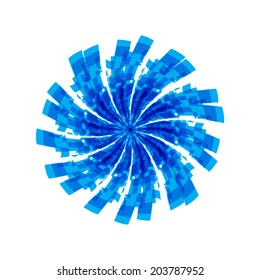 Abstract blue vector background. Whirligig.