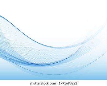 
Abstract blue vector background.Smooth blue wavy lines.